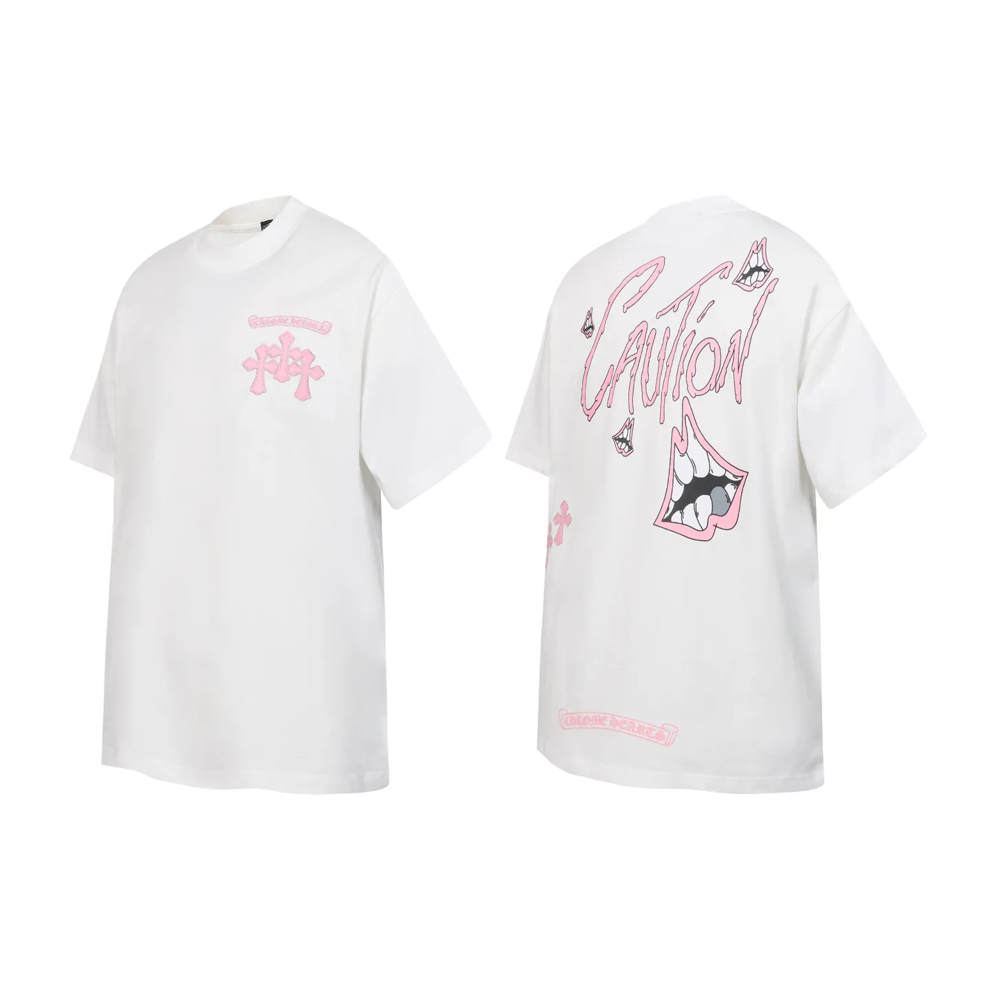 P160 Chrome Hearts CH Chrome Hearts Heavy Industry lip graffiti leather cross ✝️Short-sleeved T-shirt Use imported Tajima machine embroidery Correctly configured Black 2025 Chrome Hearts nylon bag authentic packaging 260 grams of custom-dyed double yarn cotton Large version Loose and stylish Differentiation from low version slim and long version The upper body pulls the hips 100% commitment: top quality Do not make fast food The highest version on the market Top quality - different from the ordinary versions on the market If you care about quality, you should also respect the price. Absolutely 0 after-sales service and 0 return rate so far. It’s hard not to love the style - 260g custom-dyed double yarn fabric - Correct high-density main mark, washed tag, hand-sewn
